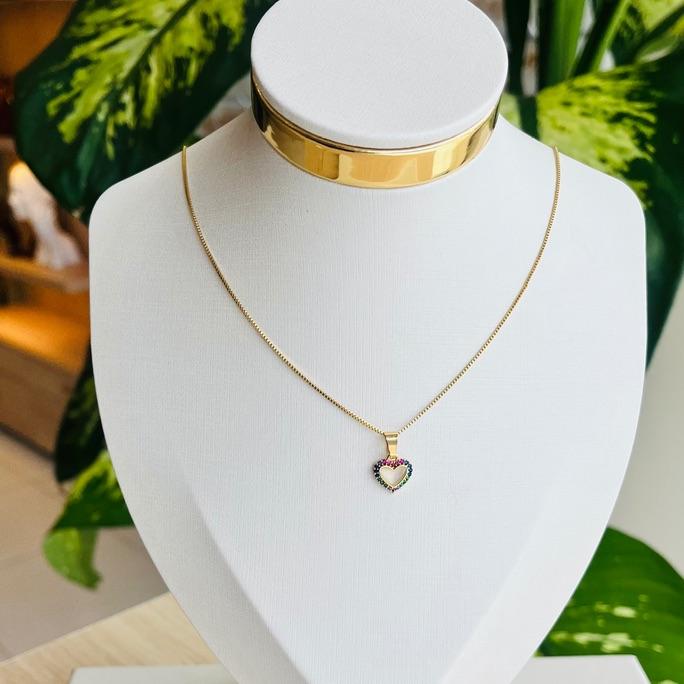 COLAR CORAÇÃO COLORIDO