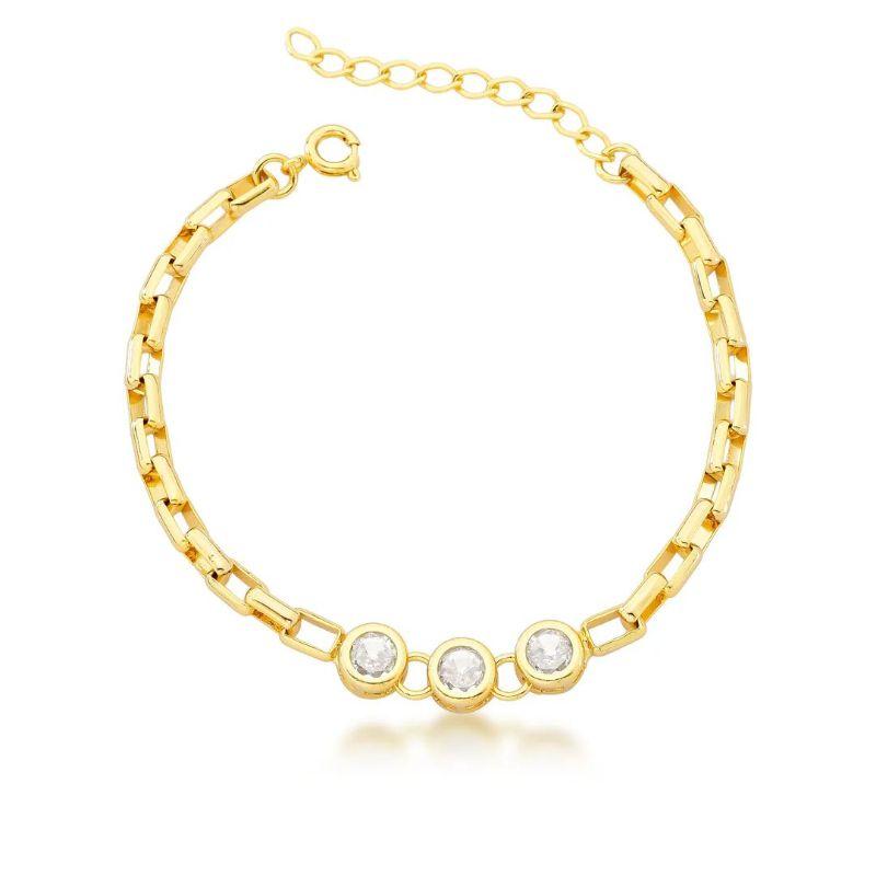 PULSEIRA ELO RETANGULAR LISO 3 PONTO