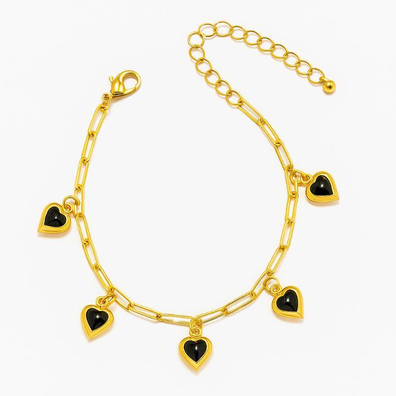 PULSEIRA PINGENTE CORAÇAO PRETO CARTIER