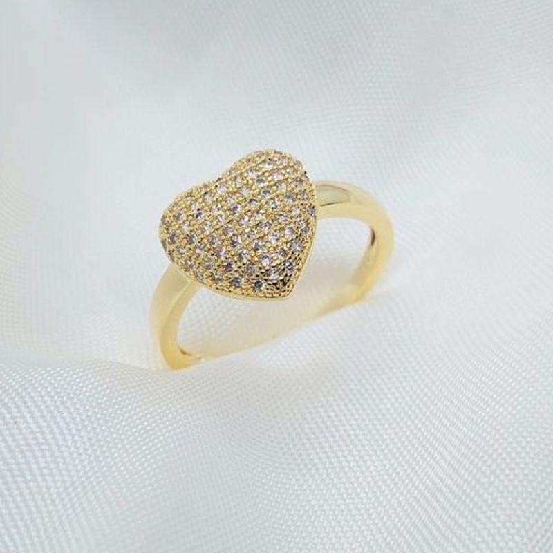 ANEL CORAÇAO CRAVEJADO