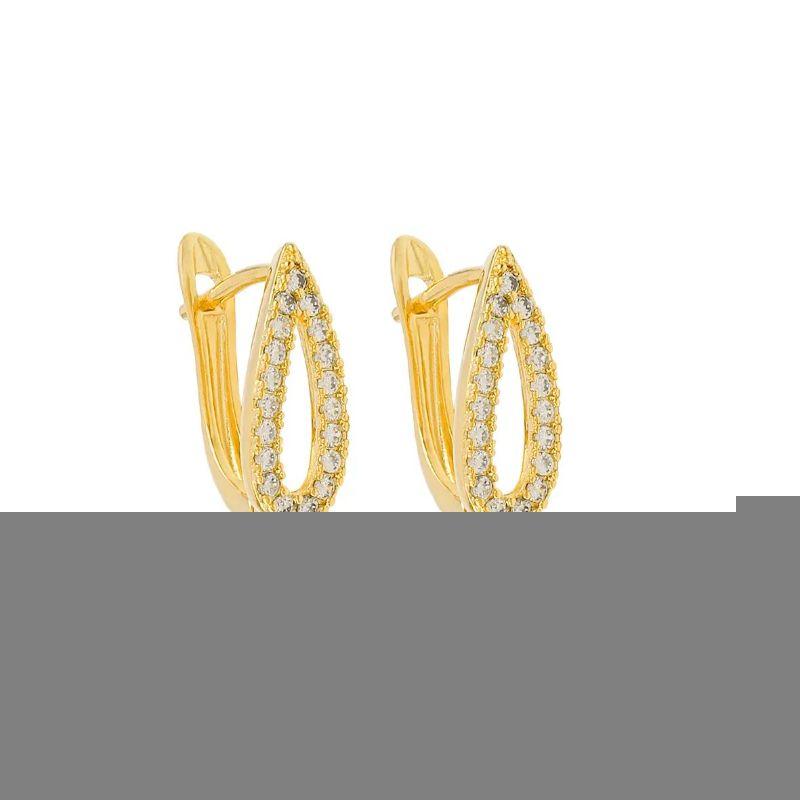 ARGOLA GOTA VAZADA CRAVEJADA