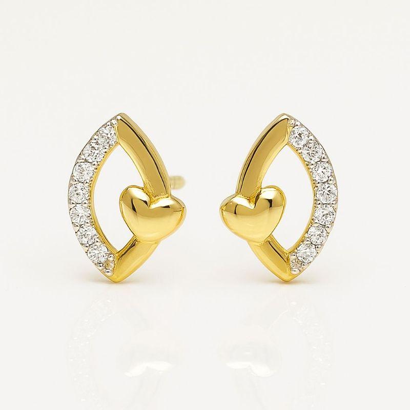 BRINCO CORAÇAO OVAL COM ZIRCONIA