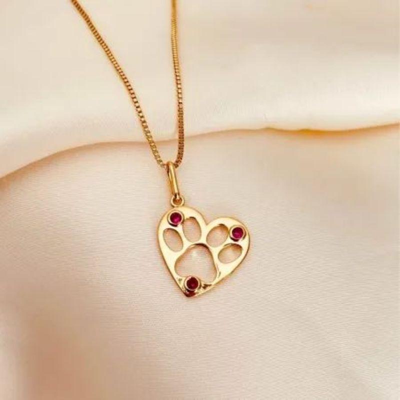 COLAR CORAÇAO PATINHA ROSA