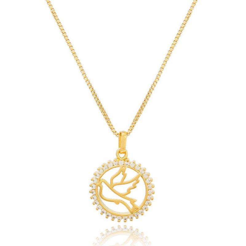 PINGENTE ESPIRITO SANTO REDONDO CRAVEJADO