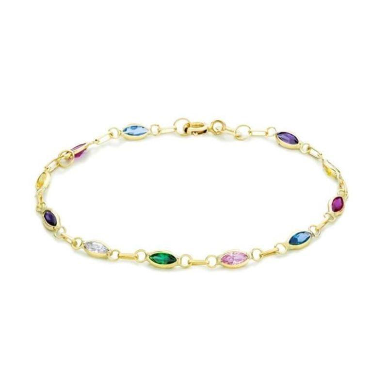 PULSEIRA OVAL PEDRAS COLORIDA