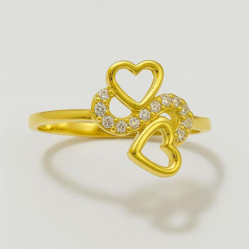 ANEL 2 CORAÇÃO COM ZIRCONIA