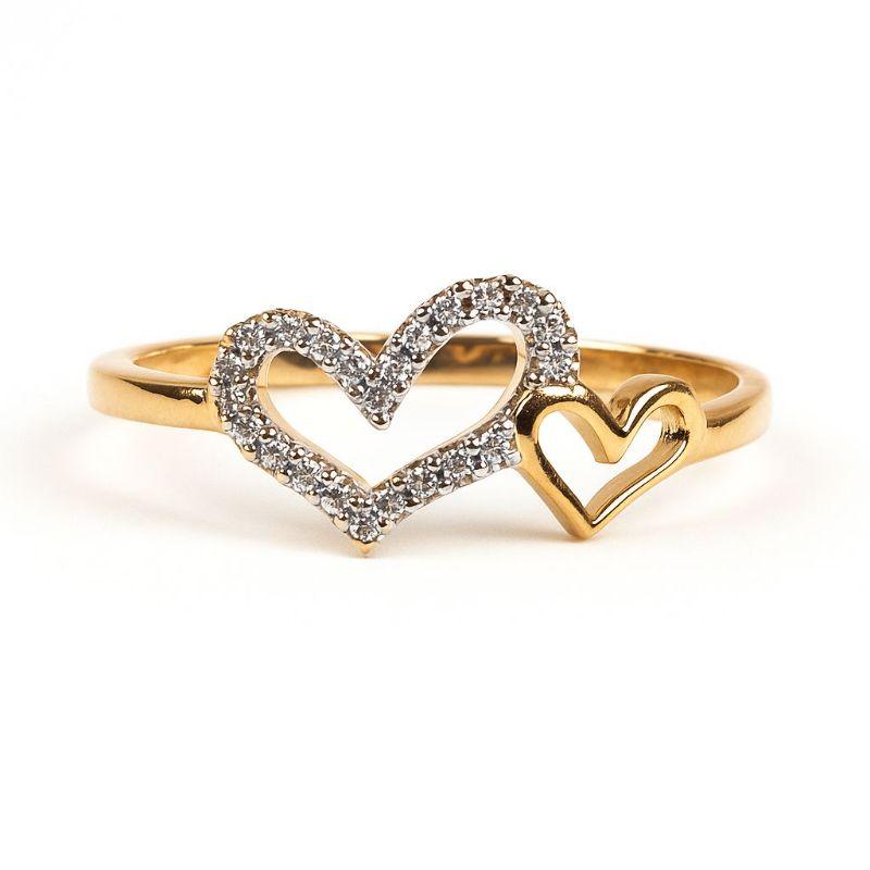 ANEL 2 CORAÇAO LISO/CRAVEJADO