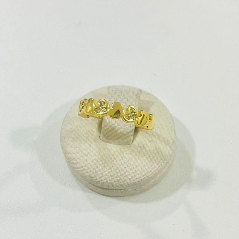 ANEL CORAÇAO LADO LISO C/ ZIRCONIA