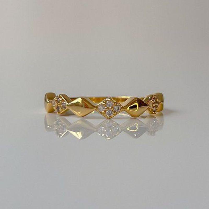 ANEL LOSANGOS CRAVEJADOS E LISOS