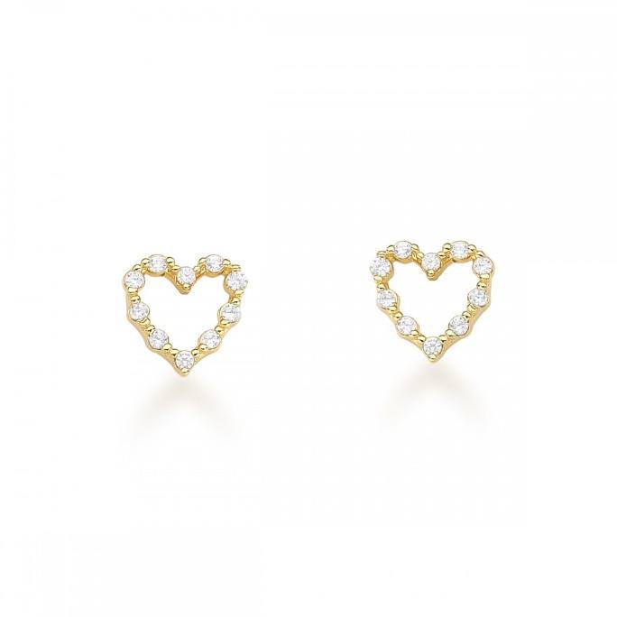 BRINCO CORAÇAO VAZADO C/ ZIRCONIA