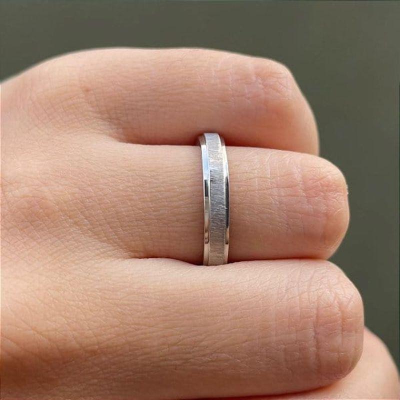 ALIANÇA FINA  AÇO PRATA