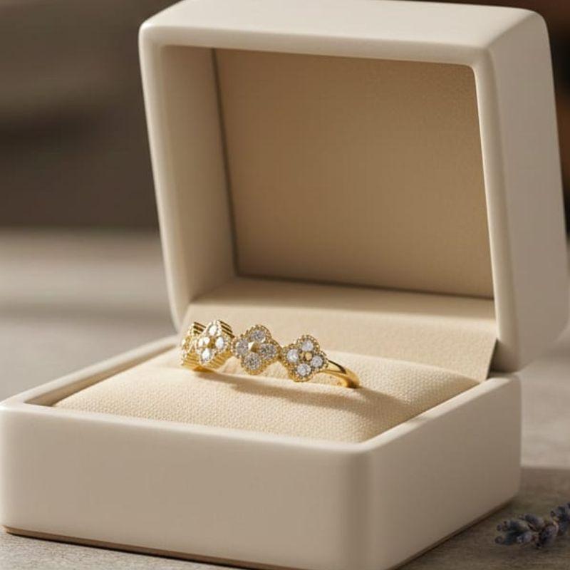 ANEL 4 FLORES CRAVEJADA