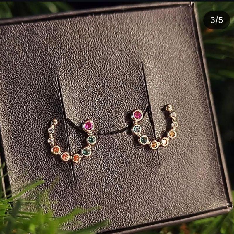 BRINCO LUA C/ ZIRCONIA COLORIDA