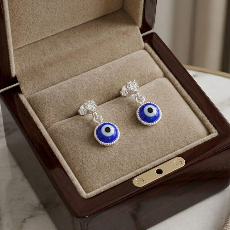 BRINCO OLHO GEREGO AZUL ESCURO