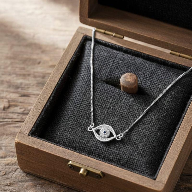 COLAR OLHO GREGO CRAVEJADO