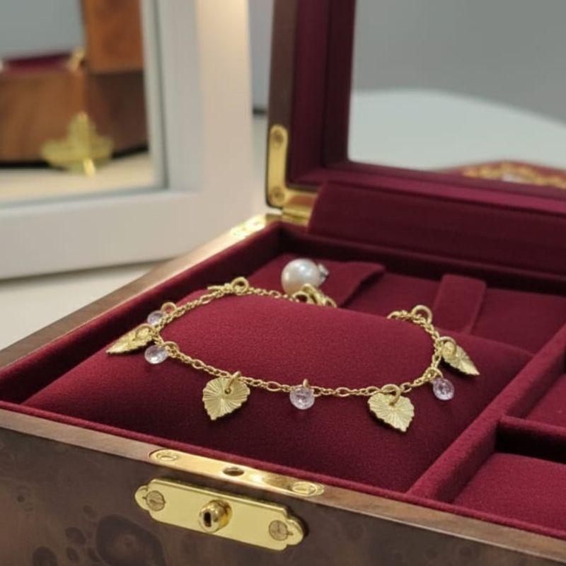 PULSEIRA CORAÇAO DIAMANTADO PONTO DE LUZ