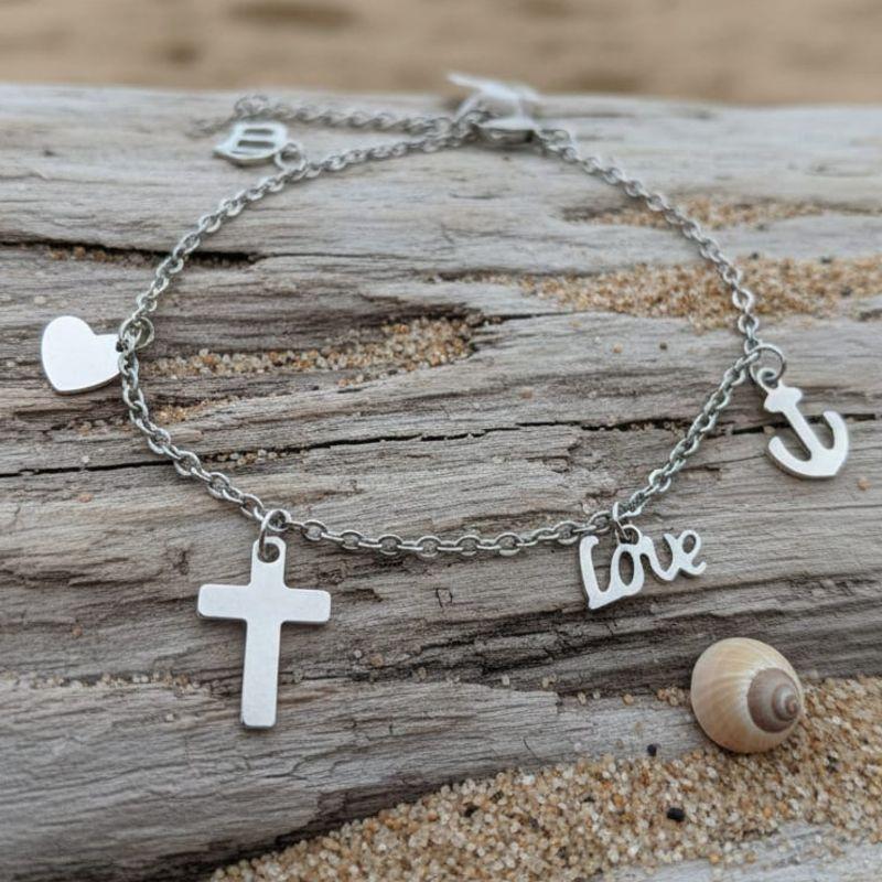 PULSEIRA CRUZ/LOVE/ANCORA/CORAÇAO/COROA