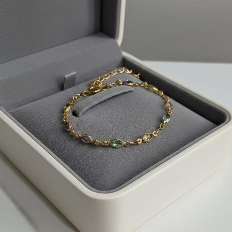 PULSEIRA OVAL PEDRAS COLORIDA