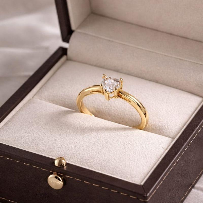 ANEL SOLITARIO CORAÇAO