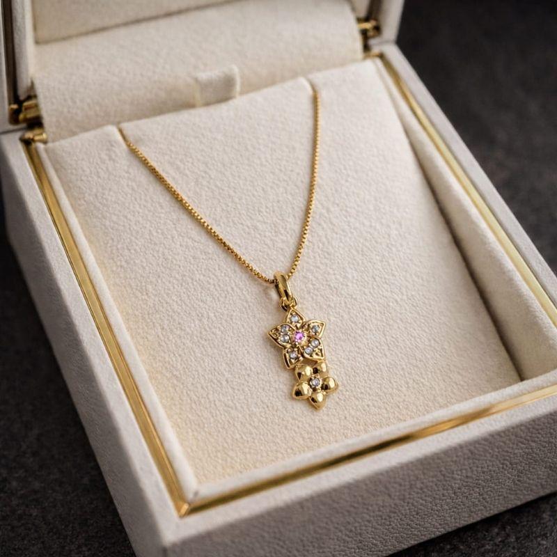 COLAR 2 FLOR CRAVEJADA LISA