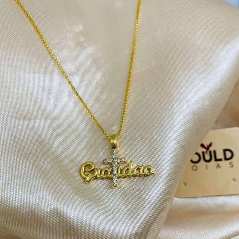 COLAR GRATIDAO CRUZ CRAVEJADA