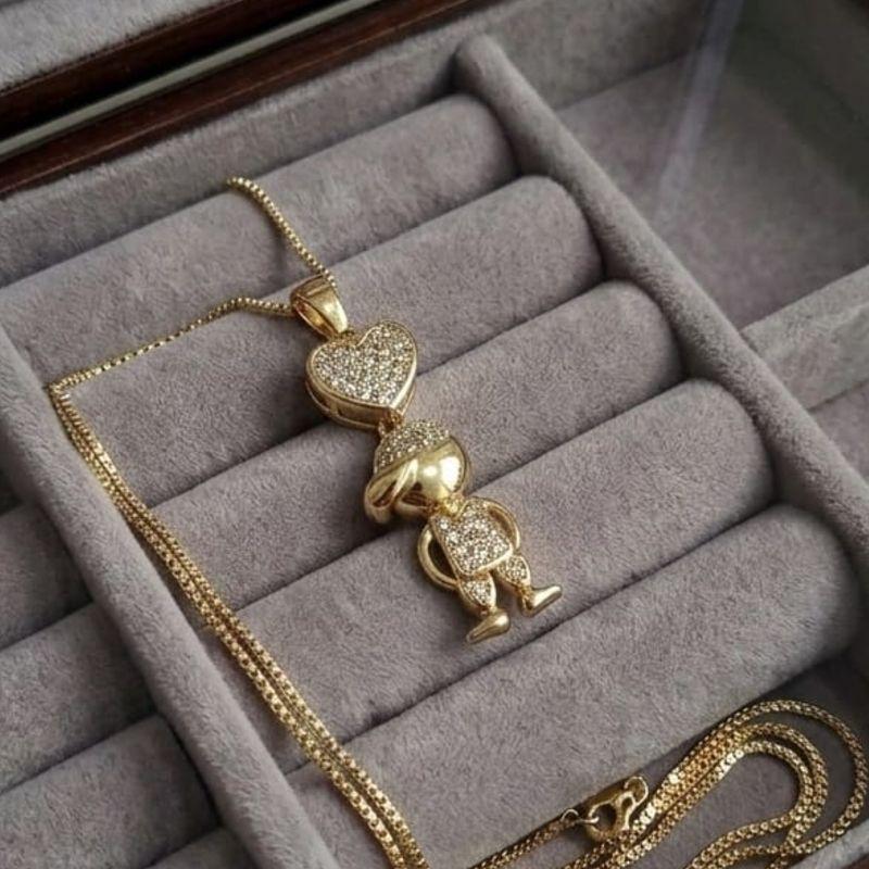 COLAR MENINO CORAÇAO C/ ZIRCONIA