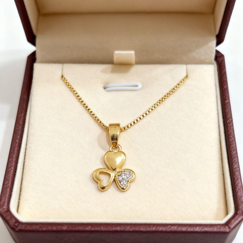 COLAR TREVO ZIRCONIA P