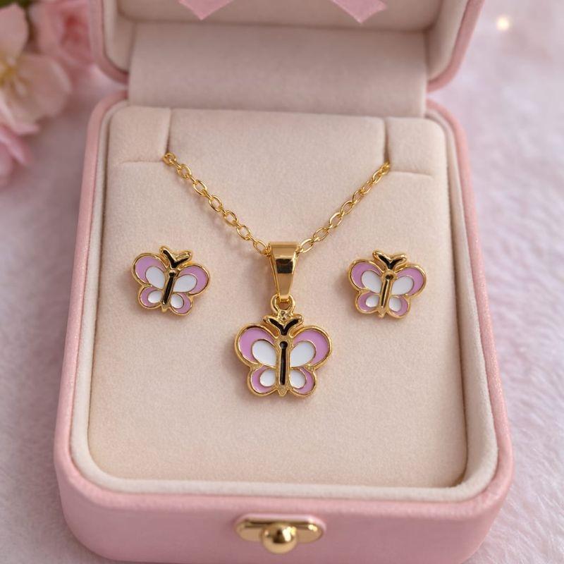 CONJUNTO BROBOLET ROSA/BRANCO INFANTIL