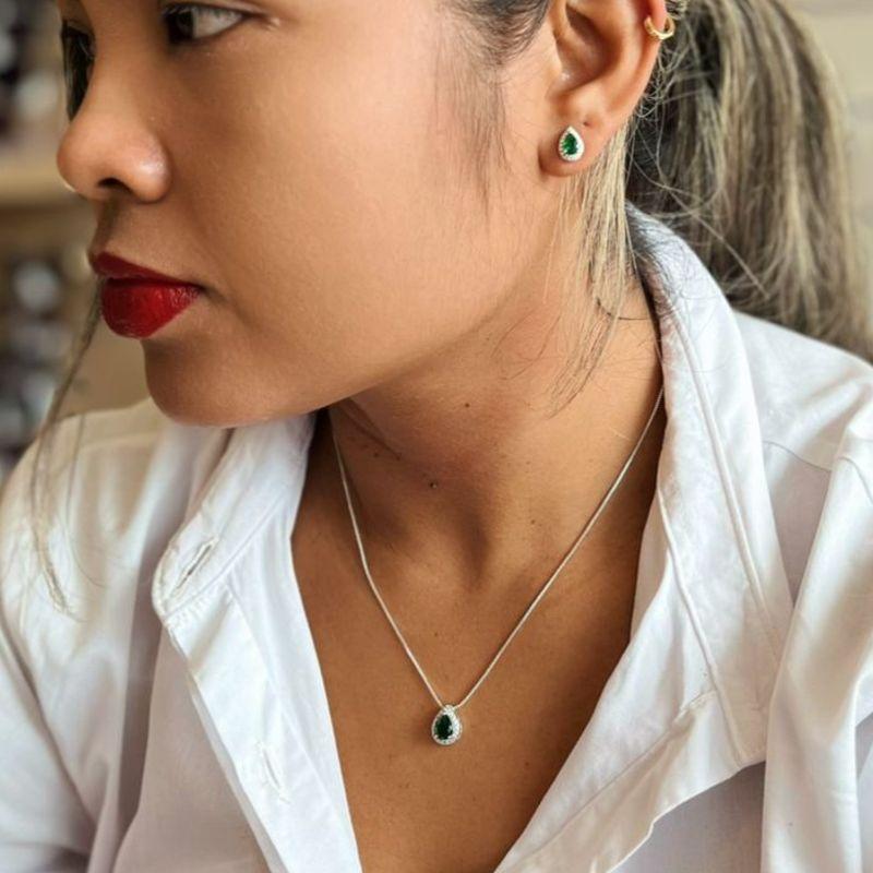 CONJUNTO GOTA VERDE CRAVEJADO