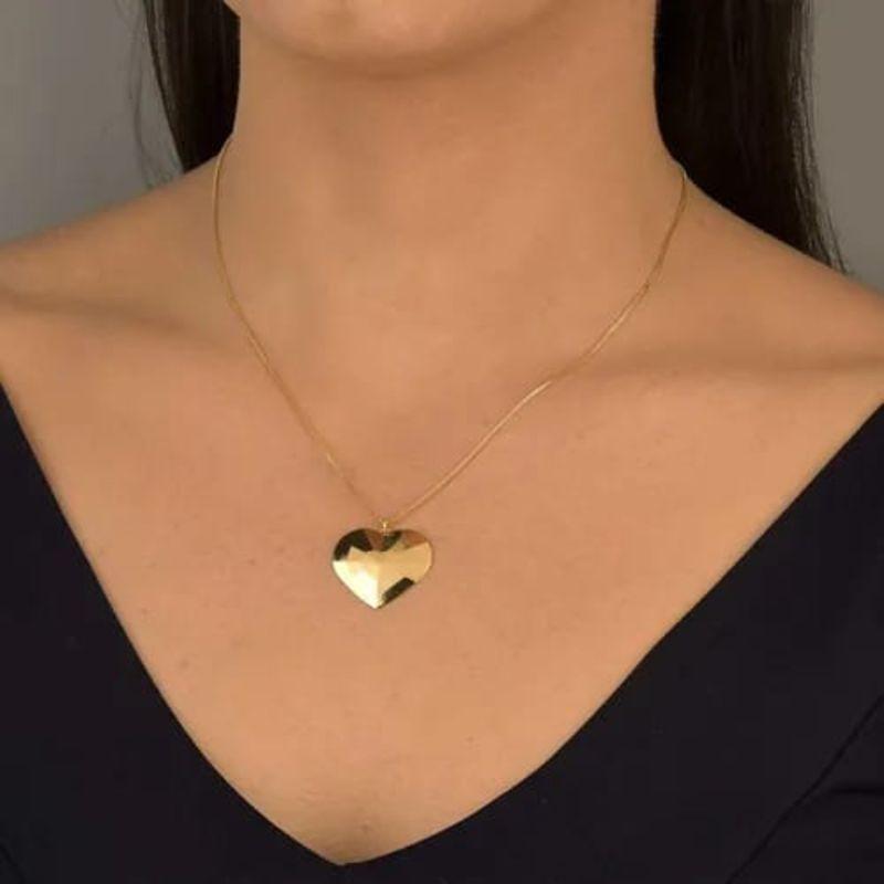 CORRENTE/ PINGENTE CHAPA CORAÇÃO G