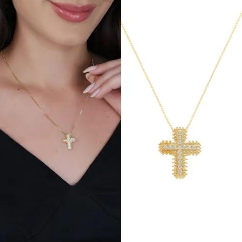 CORRENTE/ PINGENTE CRUZ CRAVEJADA