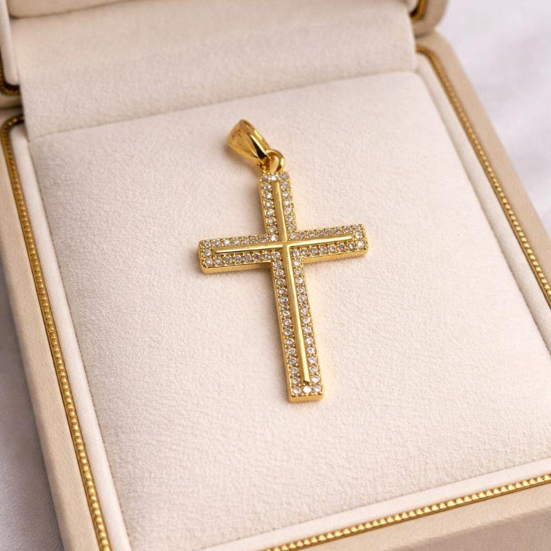 PINGENTE CRUZ CRAVEJADA