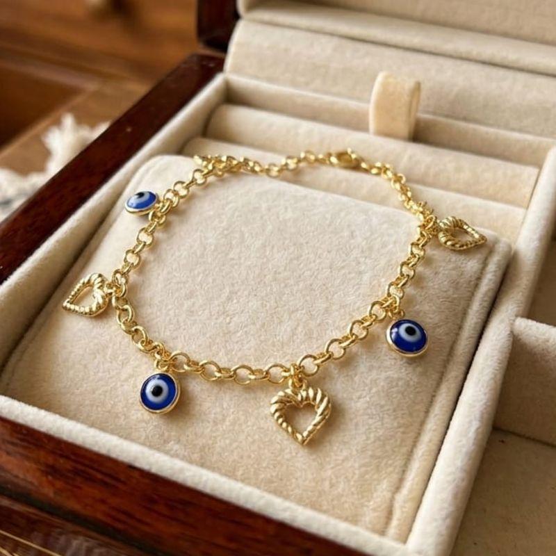 PULSEIRA CORAÇÃO OLHO GREGO