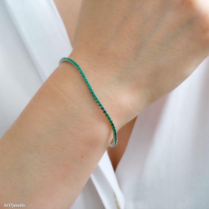 PULSEIRA EM ZIRCONIA VERDE ESMERALDA