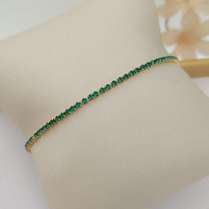 PULSEIRA EM ZIRCONIA VERDE ESMERALDA