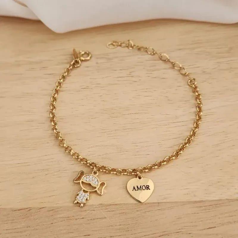 PULSEIRA MENINA CORAÇAO AMOR/LOVE