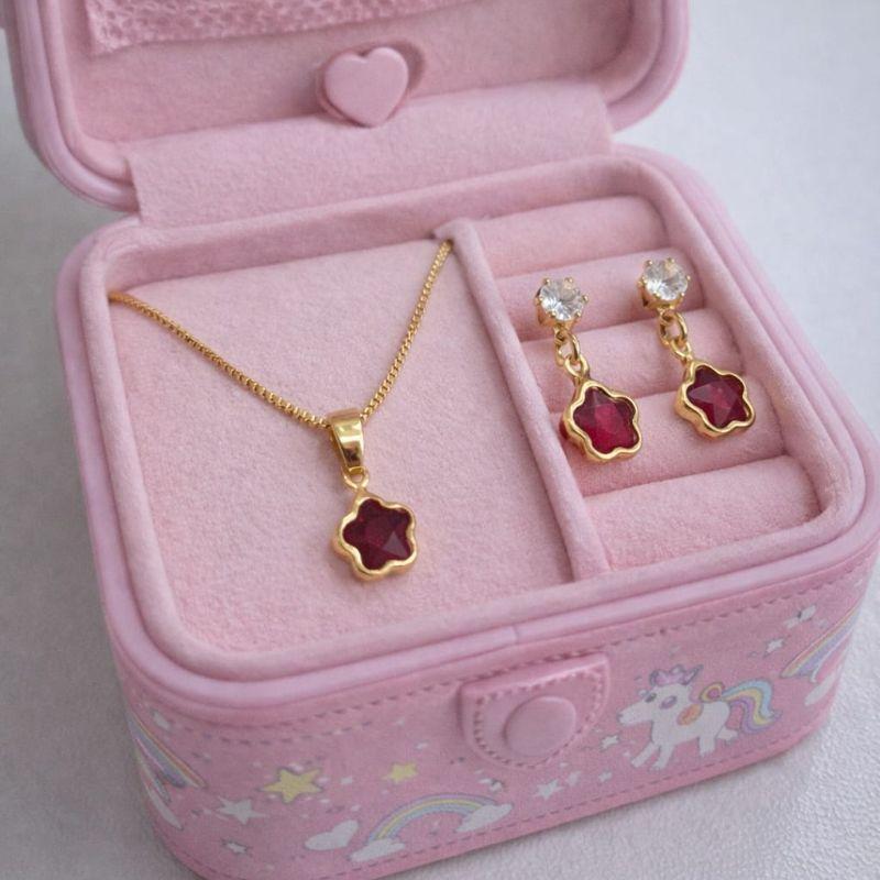 CONJUNTO FLOR VERMELHO