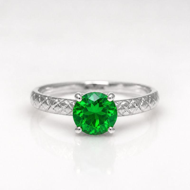 ANEL SOLITARIO VERDE GRANDE