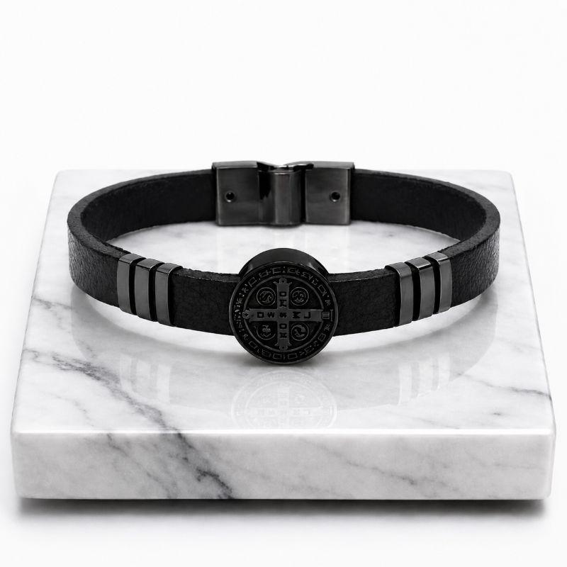 PULSEIRA CHAPA SAO BENTO BLACK ALÇA DE COURO