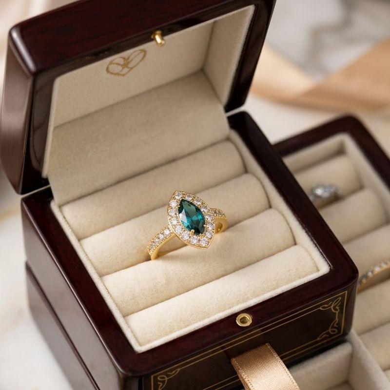 ANEL MARQUISE PEDRA AZUL