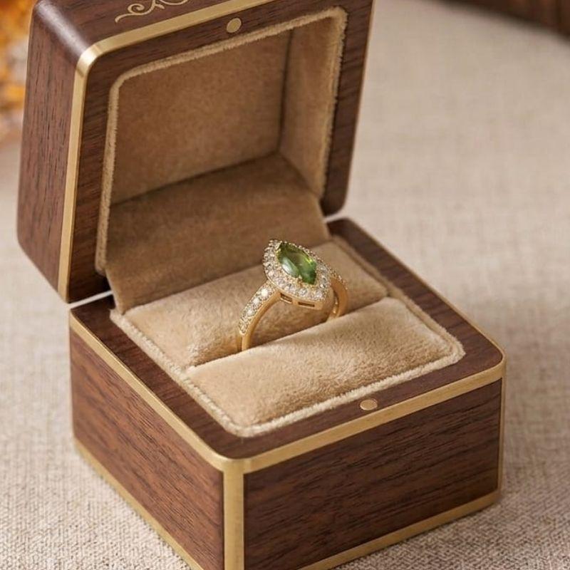 ANEL MARQUISE PEDRA VERDE