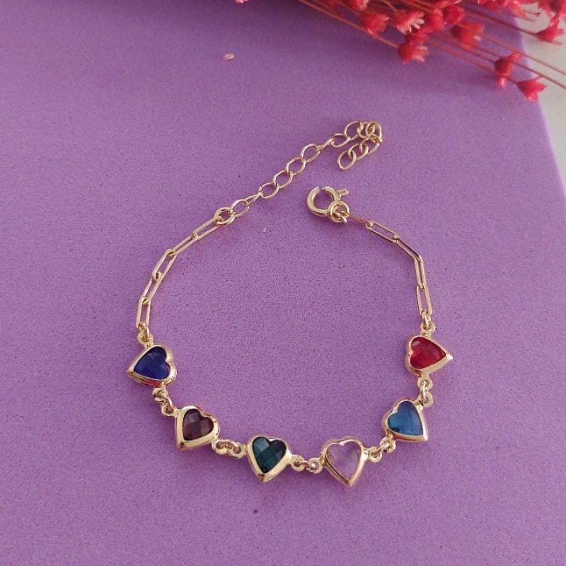 PULSEIRA CORAÇAO COLORIDO CARTIER