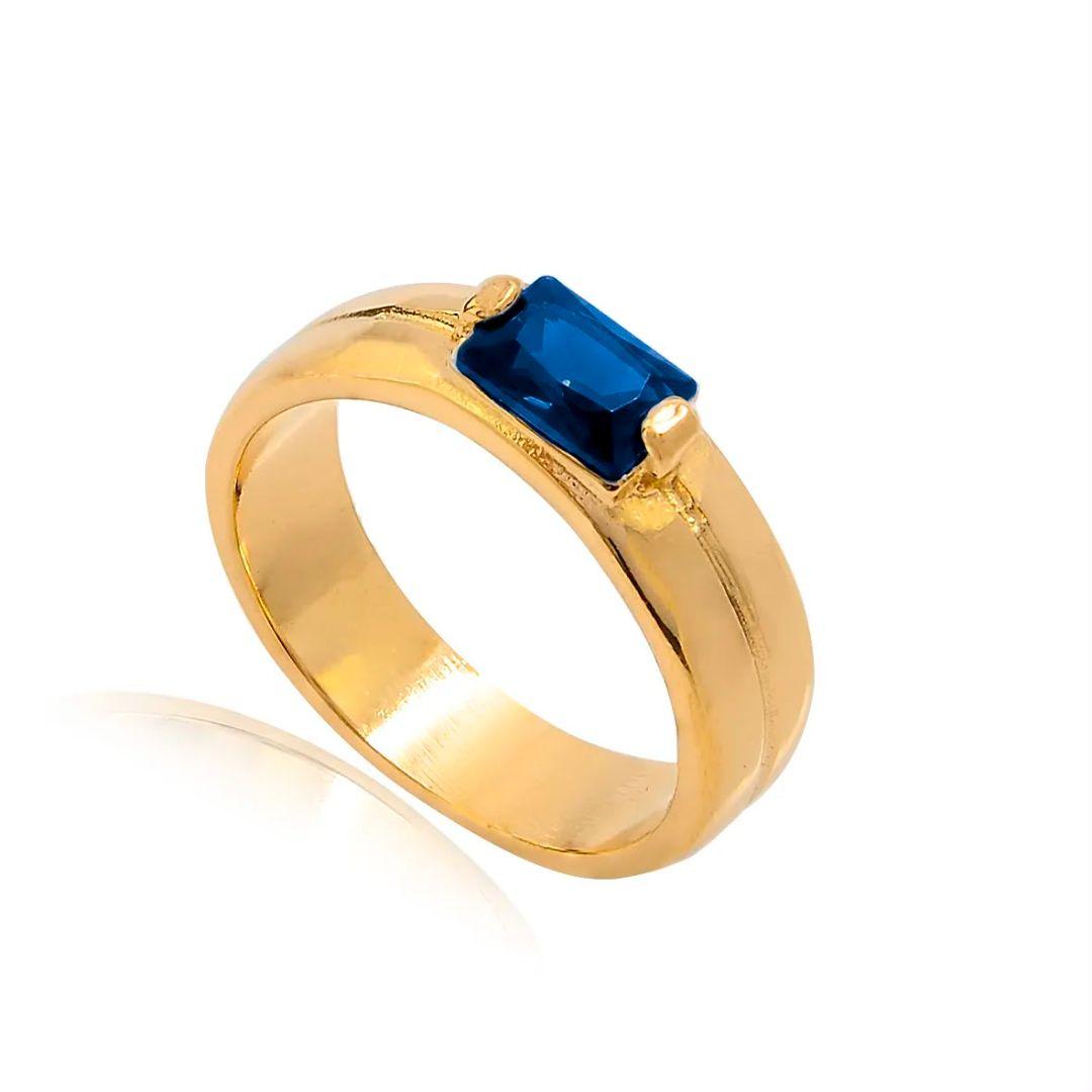 ANEL MASCULINO PEDRA AZUL