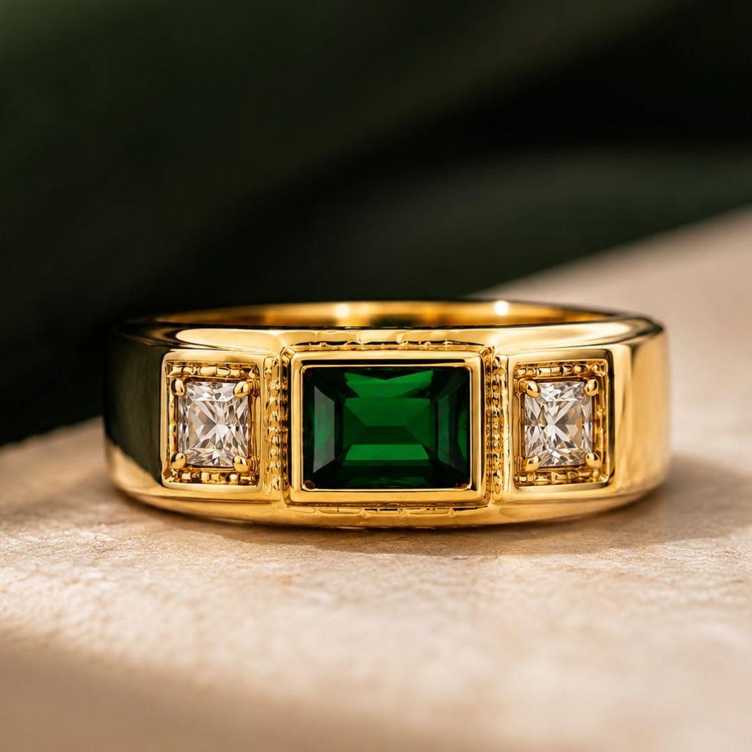 ANEL MASCULINO PEDRA VERDE