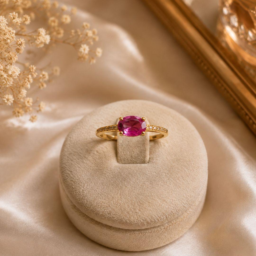 ANEL OVAL ROSA