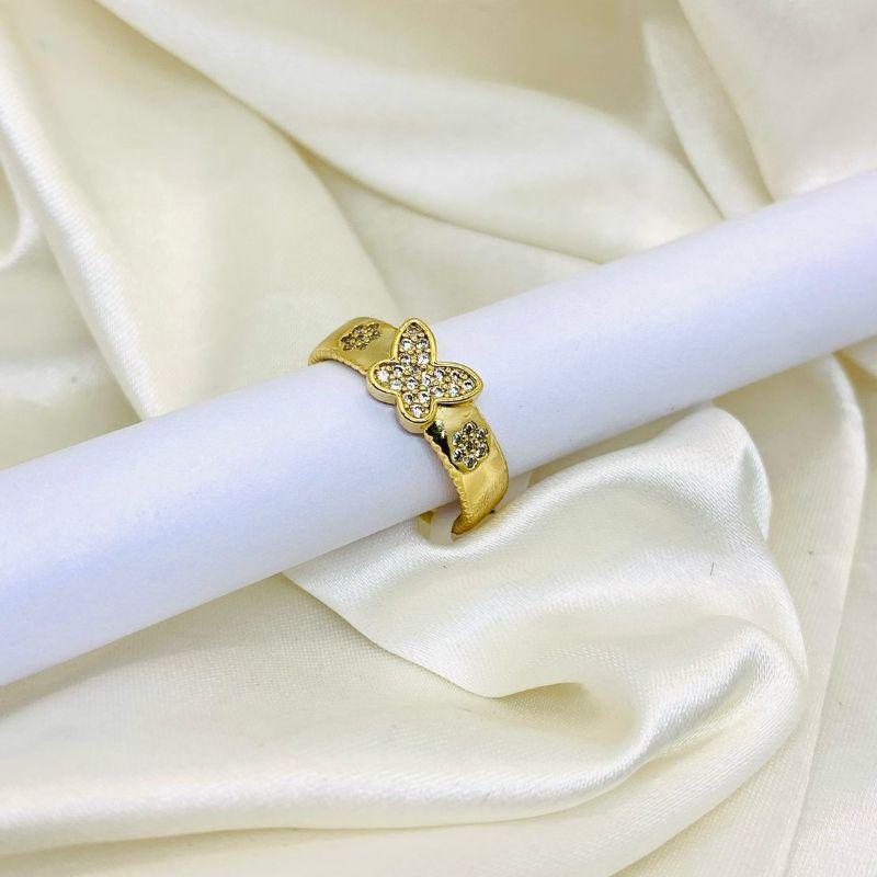 ANEL REGULAVEL BORBOLETA COM ZIRCONIA