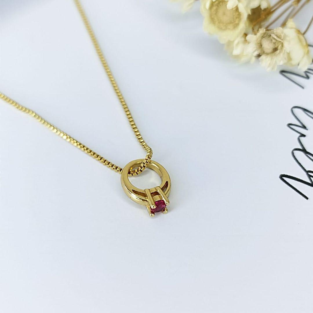 PINGENTE ANEL ROSA